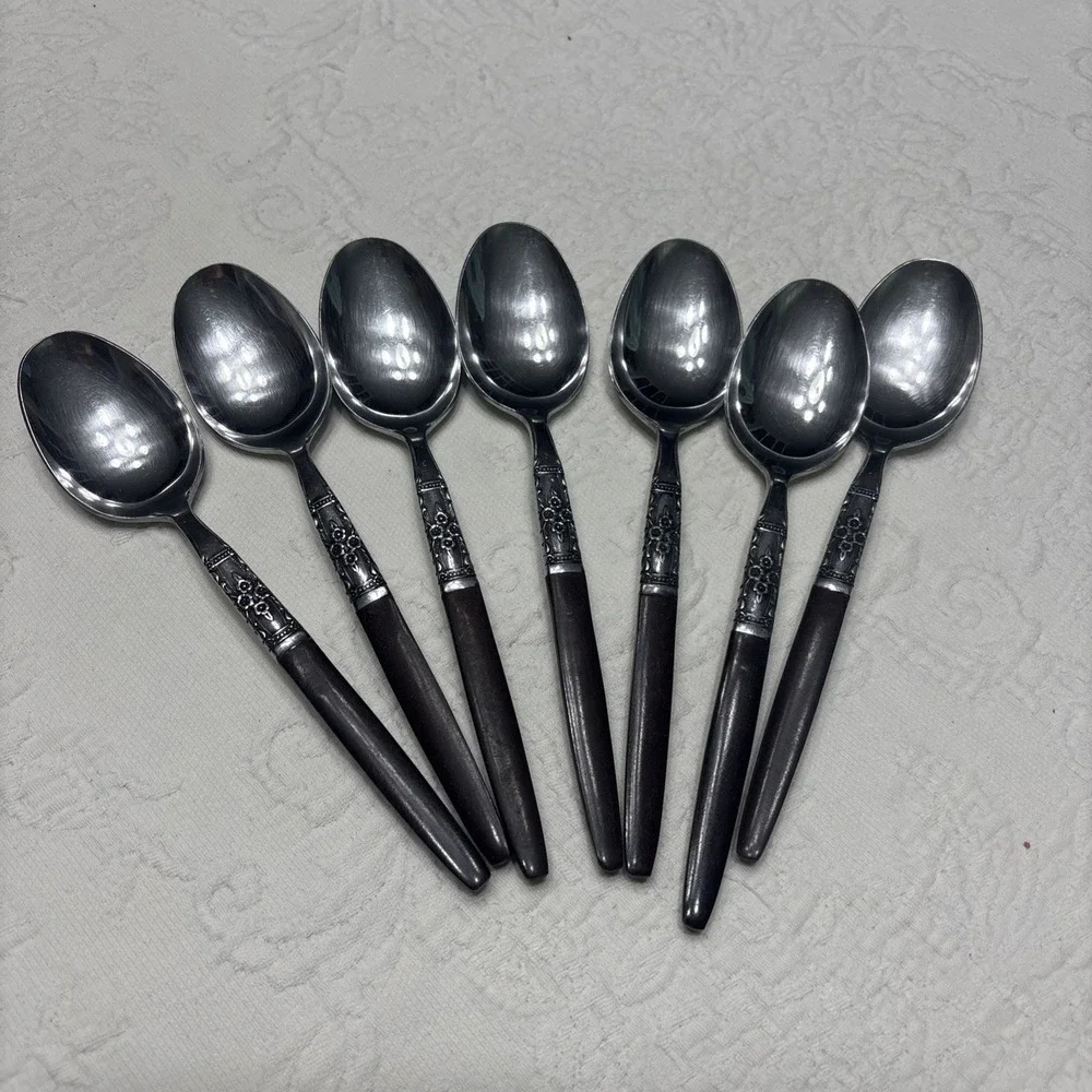 Oneida Northland NAPA VALLEY Stainless 7 Oval Soup Spoons Flatware 7 3/8